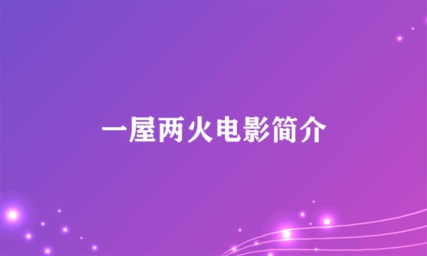 一屋两火电影简介