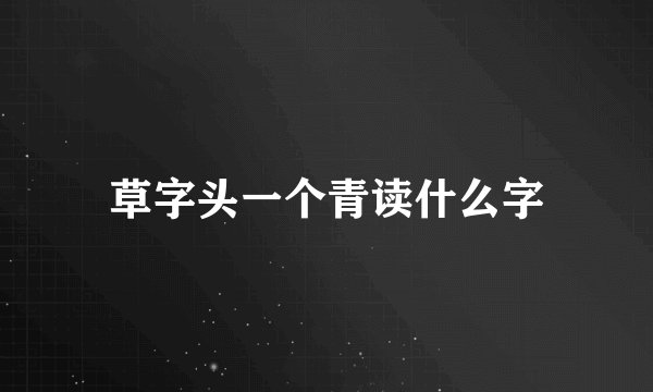 草字头一个青读什么字