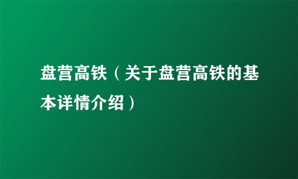 盘营高铁（关于盘营高铁的基本详情介绍）