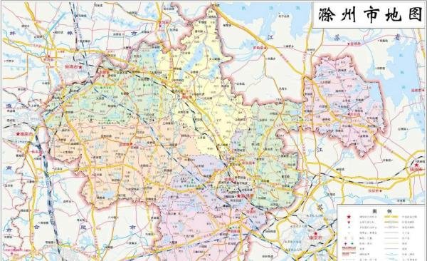 安徽省和16地级市高清行政地图