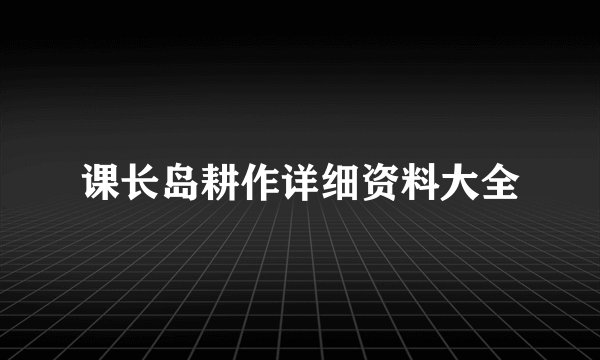 课长岛耕作详细资料大全