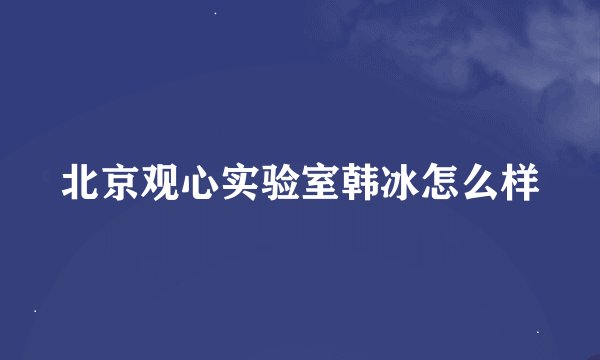 北京观心实验室韩冰怎么样