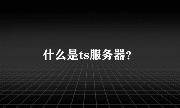 什么是ts服务器？