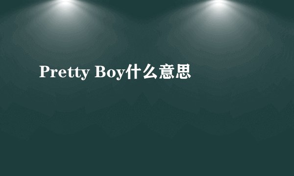Pretty Boy什么意思