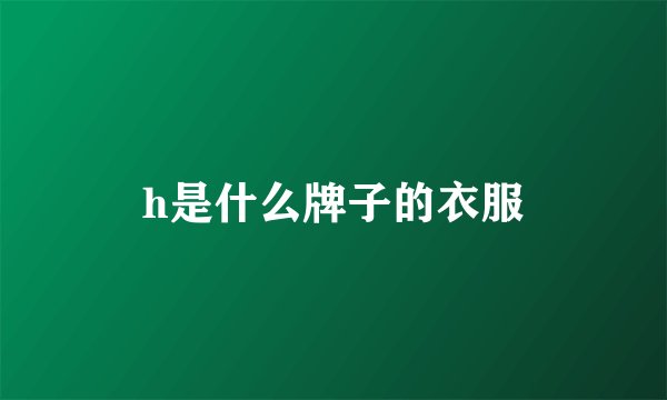h是什么牌子的衣服