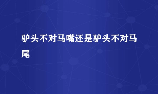 驴头不对马嘴还是驴头不对马尾