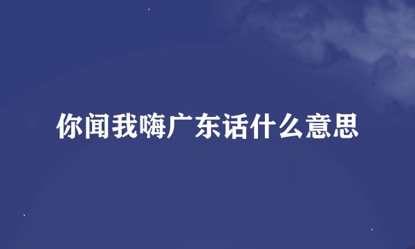 你闻我嗨广东话什么意思