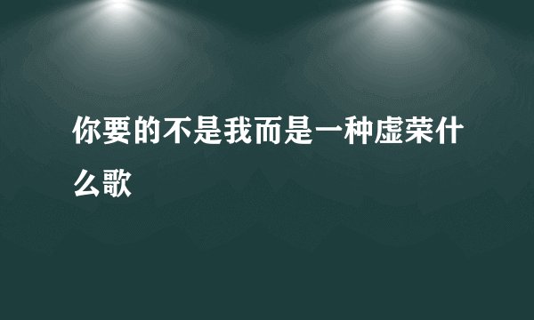 你要的不是我而是一种虚荣什么歌