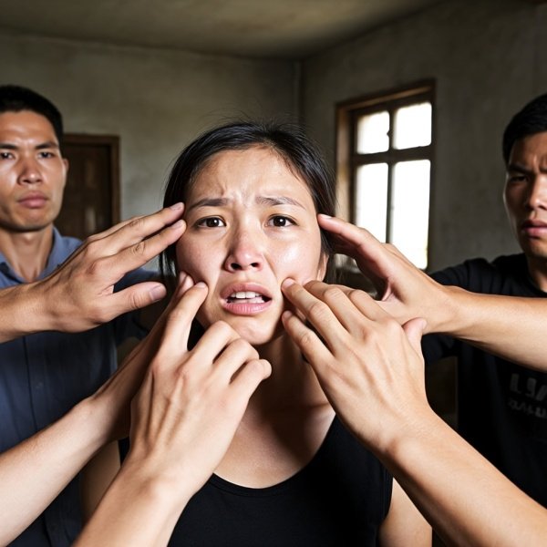 一个女的被多人轮流扇耳光