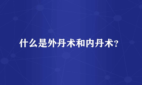 什么是外丹术和内丹术？