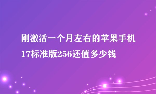 刚激活一个月左右的苹果手机17标准版256还值多少钱