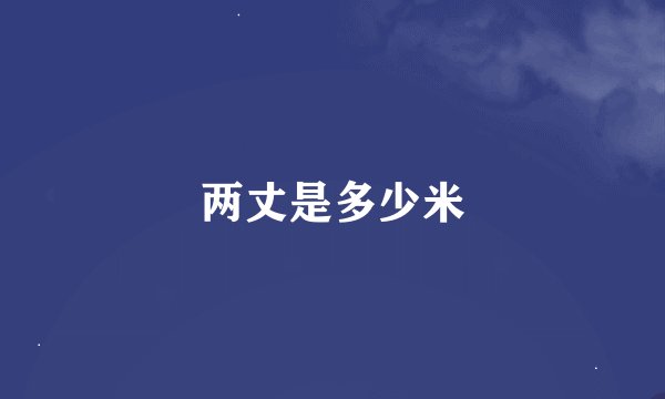 两丈是多少米