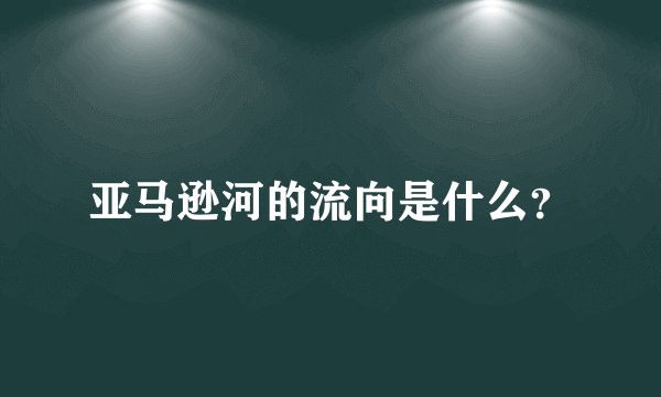 亚马逊河的流向是什么？