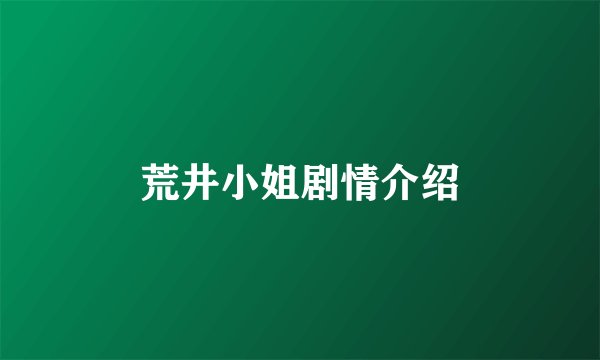 荒井小姐剧情介绍