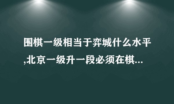 围棋一级相当于弈城什么水平,北京一级升一段必须在棋院举行吗？