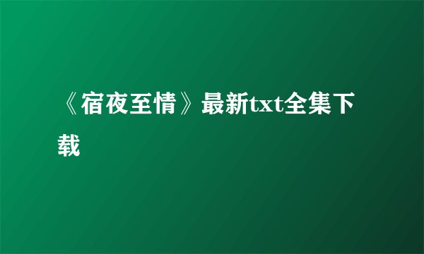 《宿夜至情》最新txt全集下载