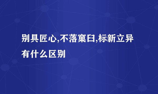 别具匠心,不落窠臼,标新立异有什么区别