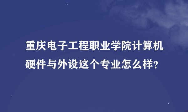 重庆电子工程职业学院计算机硬件与外设这个专业怎么样？