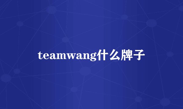 teamwang什么牌子