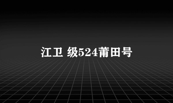 江卫 级524莆田号