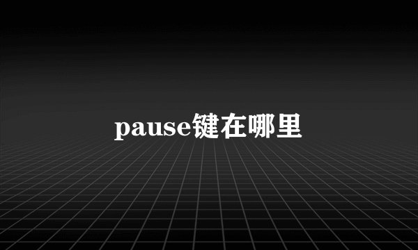 pause键在哪里