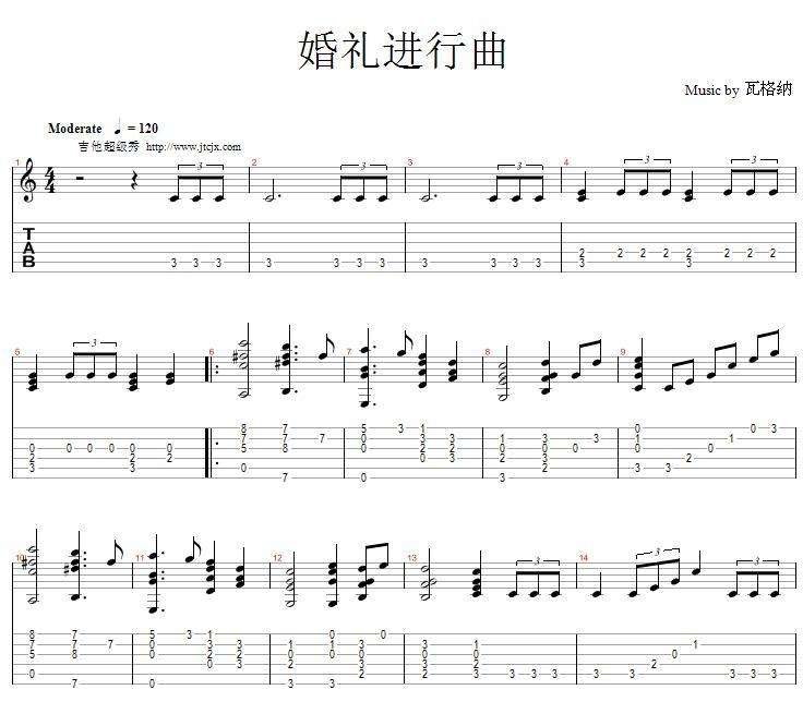 婚礼进行曲的简谱