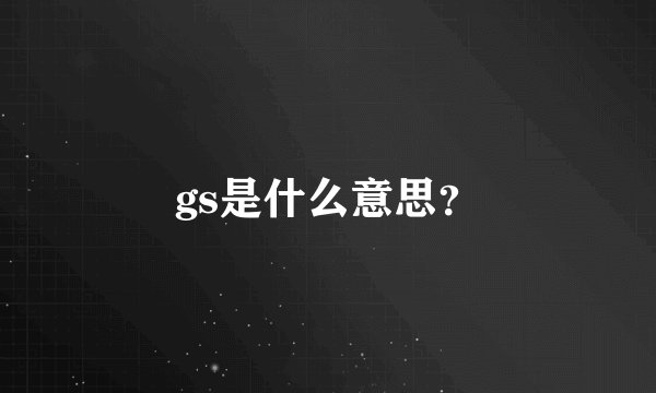 gs是什么意思？