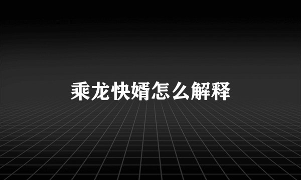 乘龙快婿怎么解释