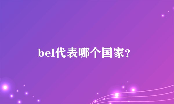 bel代表哪个国家？