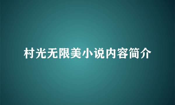 村光无限美小说内容简介