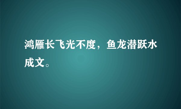 鸿雁长飞光不度，鱼龙潜跃水成文。