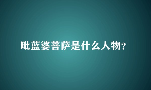 毗蓝婆菩萨是什么人物？