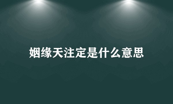 姻缘天注定是什么意思