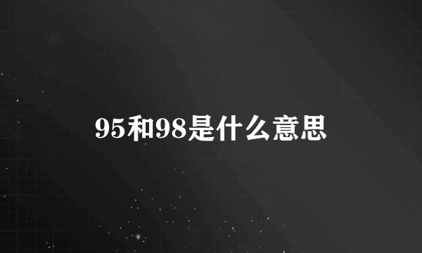 95和98是什么意思