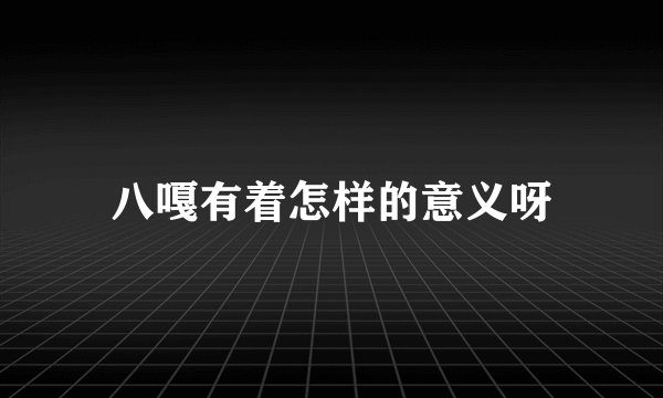 八嘎有着怎样的意义呀