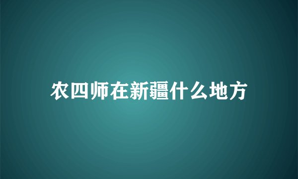 农四师在新疆什么地方