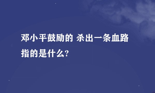 邓小平鼓励的 杀出一条血路 指的是什么?