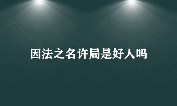 因法之名许局是好人吗