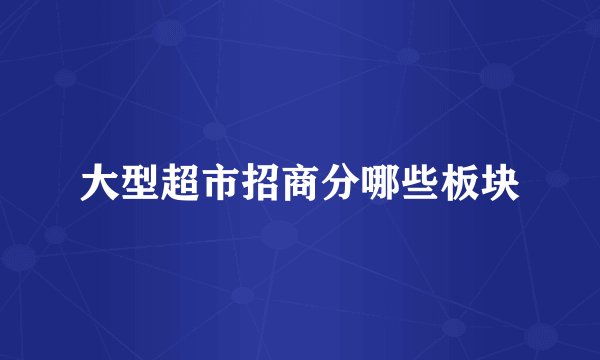 大型超市招商分哪些板块