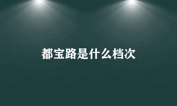 都宝路是什么档次