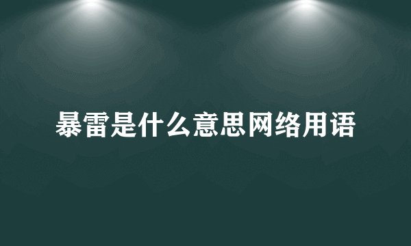 暴雷是什么意思网络用语