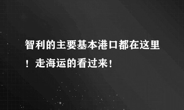 智利的主要基本港口都在这里！走海运的看过来！