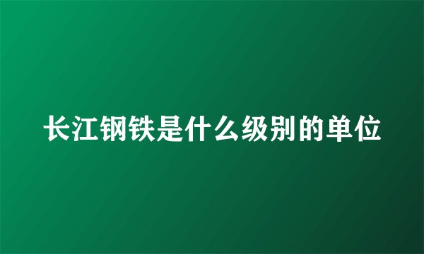 长江钢铁是什么级别的单位