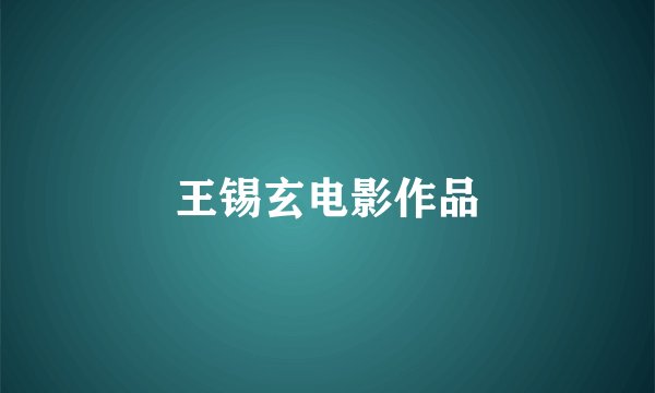 王锡玄电影作品