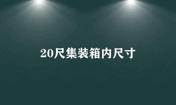 20尺集装箱内尺寸