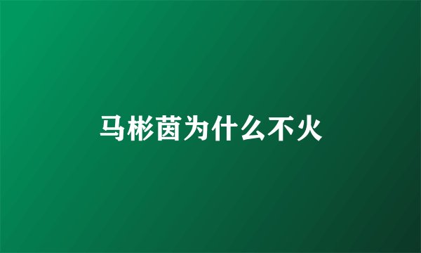 马彬茵为什么不火