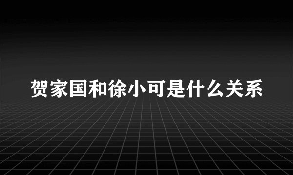 贺家国和徐小可是什么关系