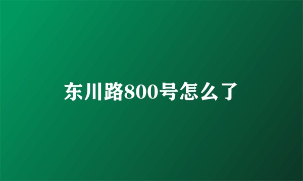 东川路800号怎么了