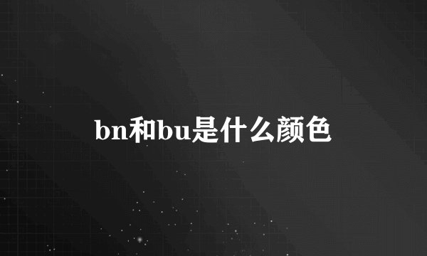 bn和bu是什么颜色