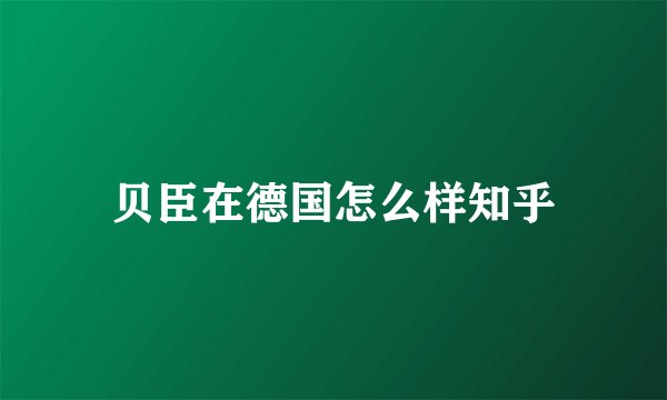 贝臣在德国怎么样知乎